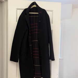 Rag and Bone Reversible Coat Black and Plaid Lining